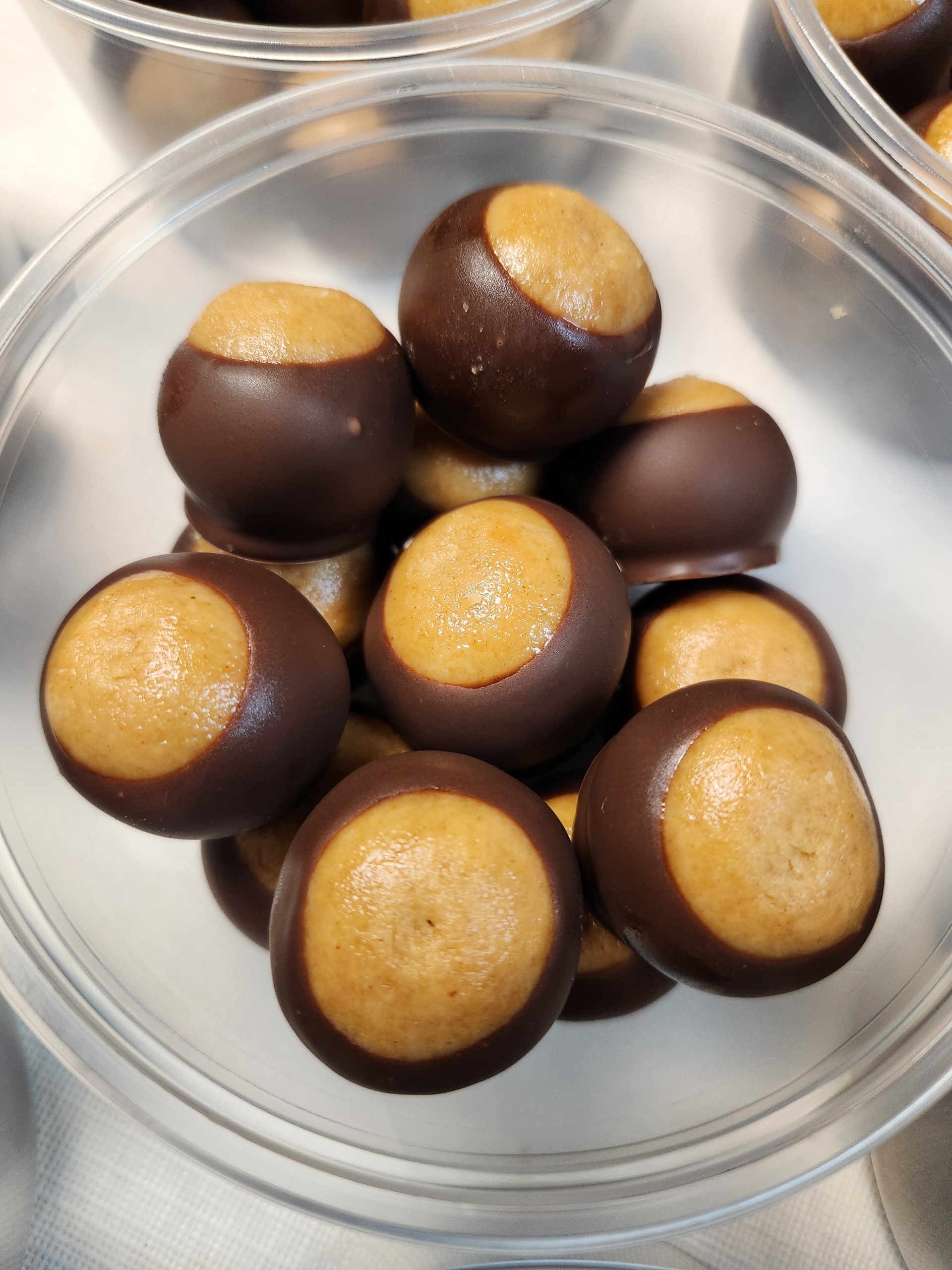 Chocolate and peanut butter Buckeyes made by Yum Tums by Cyn