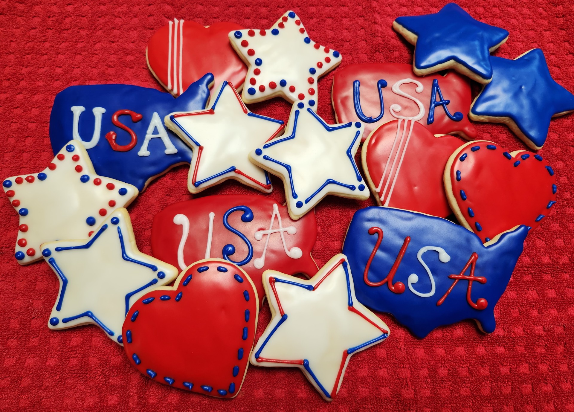 Patriotic USA decorated cookies